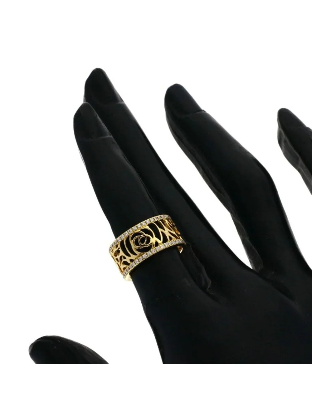 Chanel Camellia Diamond 46 Ring 18K Yellow Gold
